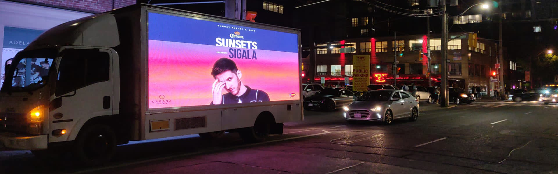 truck with LED display