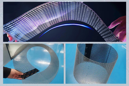 adhesive LED អេក្រង់ខ្សែភាពយន្តថ្លា