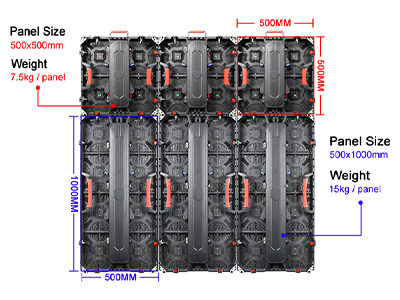 concert LED display 500x500 and 500x1000 mm