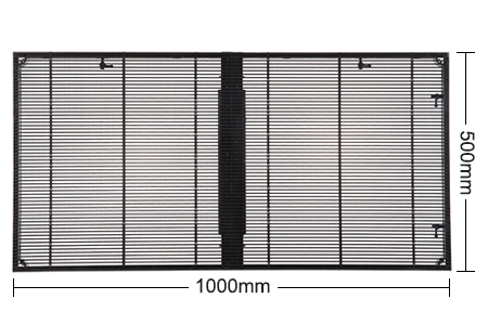 size 500x1000m transparent led display screen