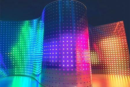 បច្ចេកវិទ្យាអេក្រង់ LED ថ្លាដែលអាចបត់បែនបាន។