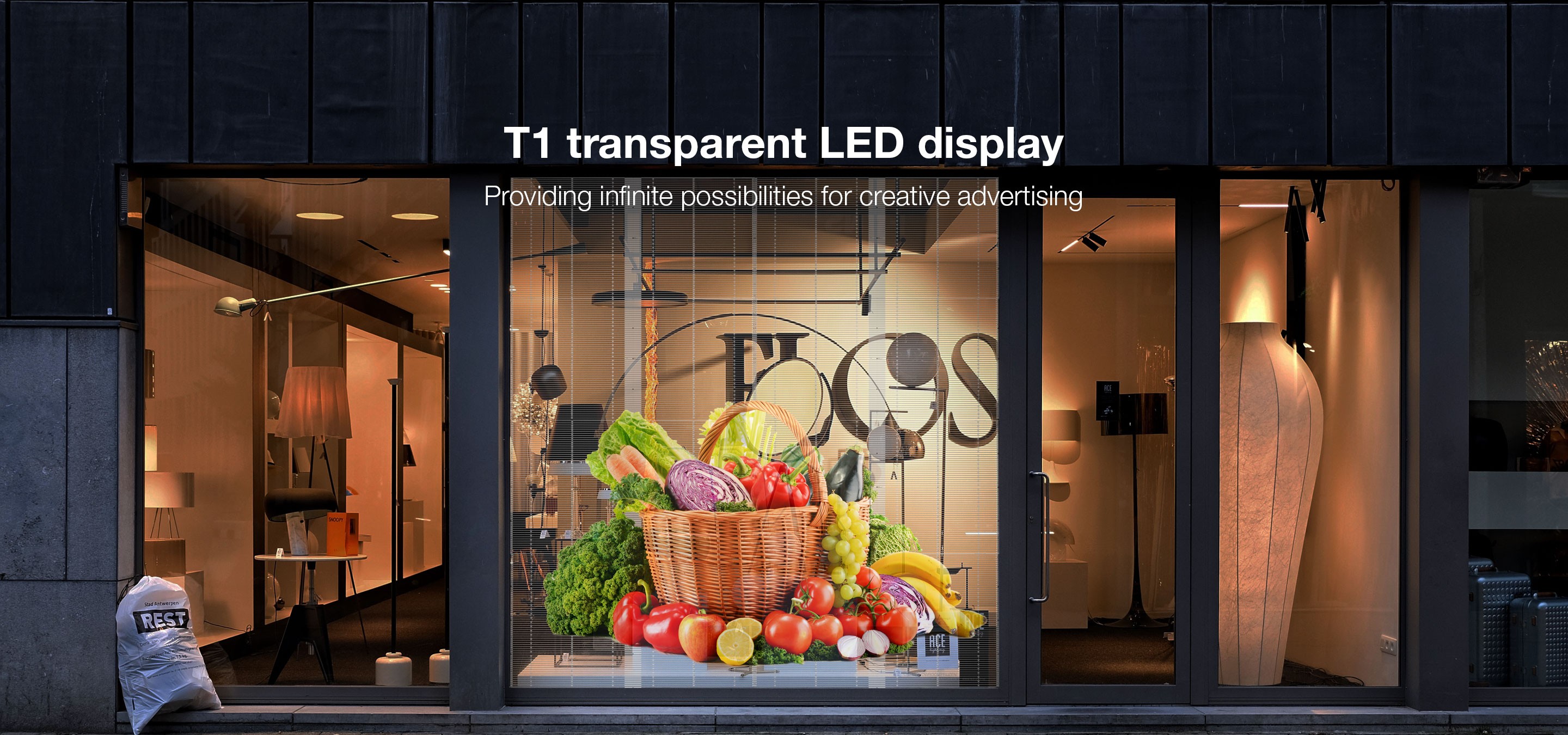 កម្មវិធីអេក្រង់ LED ថ្លាដែលអាចបត់បែនបាន។