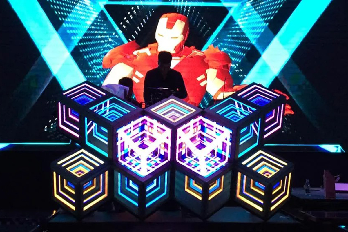 dj booth LED screen in Colombia from RTLED
